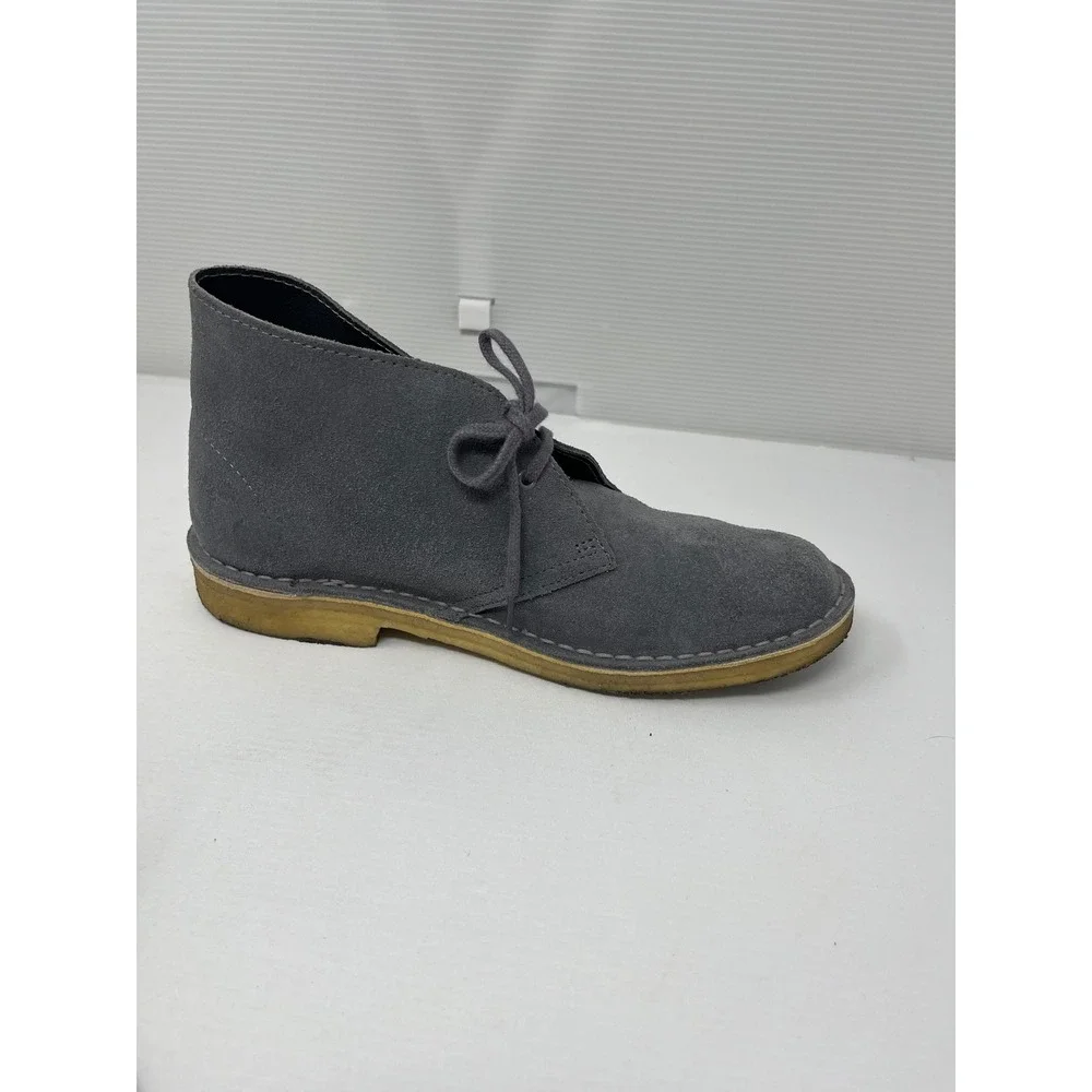 Clarks Originals Desert Boots Blue Grey Suede Chukka Lace Up Shoes Womens 10
